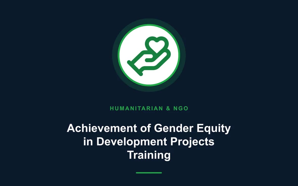 Achievement of Gender Equity in Development Projects Training — Humanitarian and NGOs Management training course
