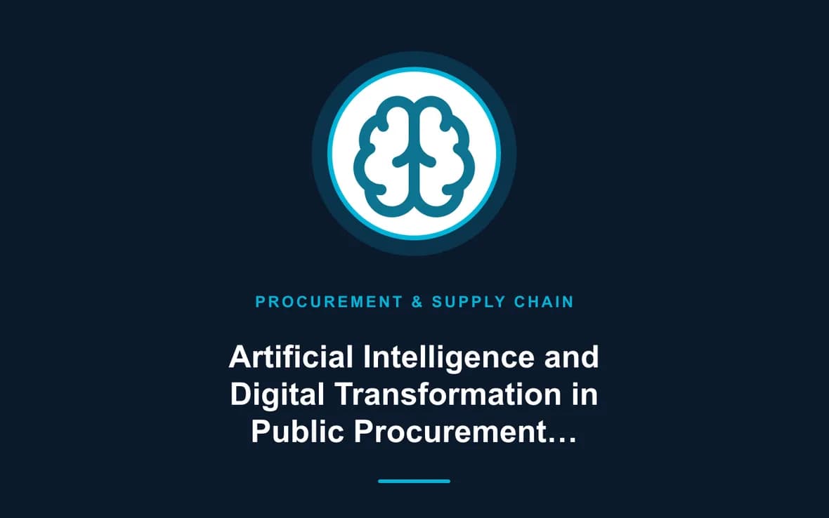 Artificial Intelligence and Digital Transformation in Public Procurement Training Course — Procurement, Logistics and Supply Chain Management training course