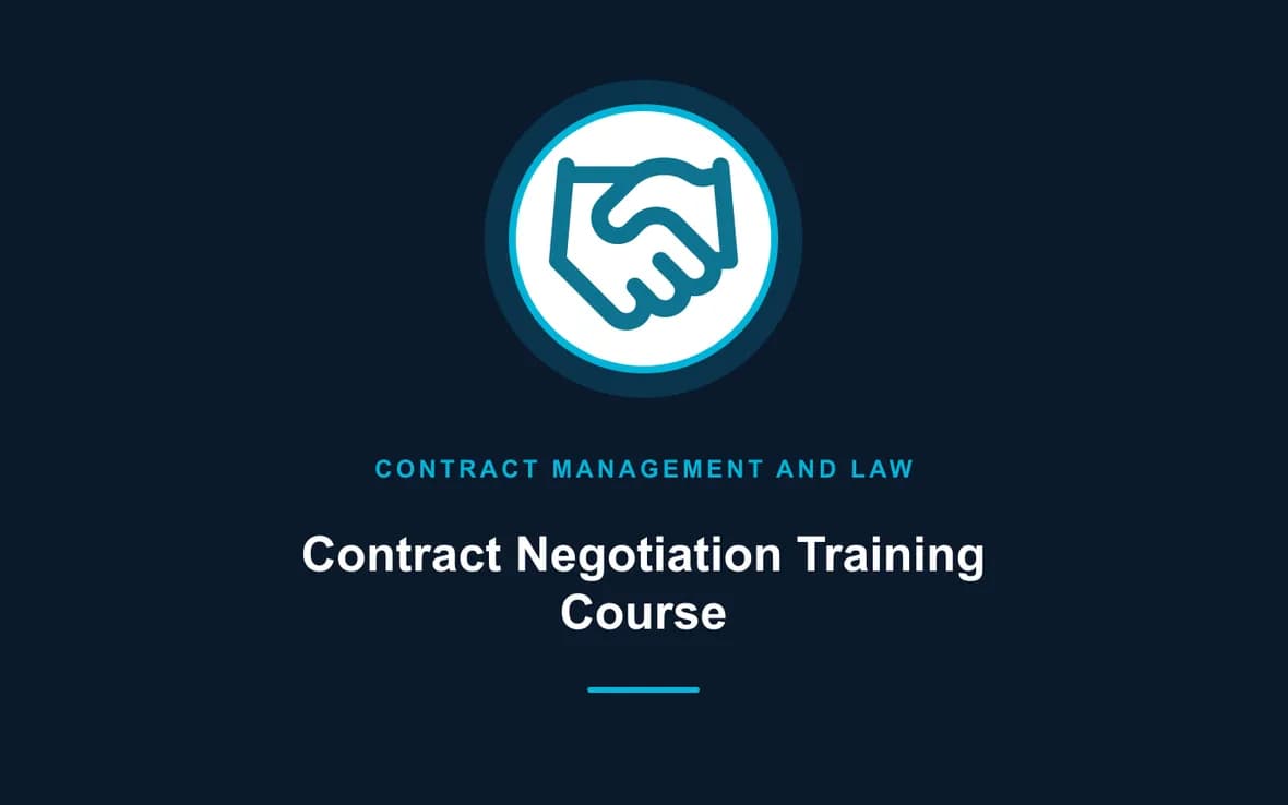 Contract Negotiation Training Course — Contract Management and Law training course