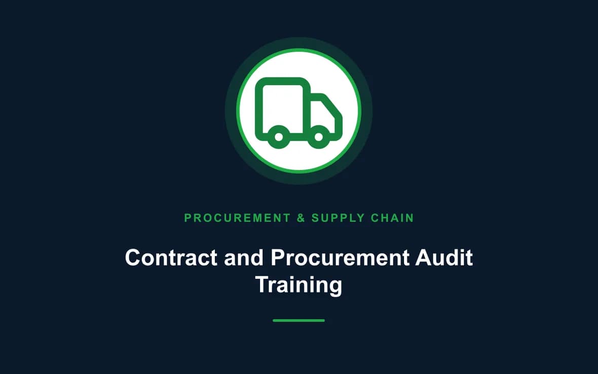 Contract and Procurement Audit Training — Procurement, Logistics and Supply Chain Management training course