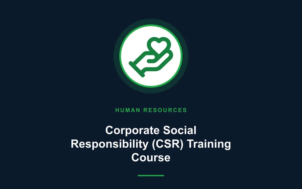 Corporate Social Responsibility (CSR) Training Course — Human Resource (HR) Management training course