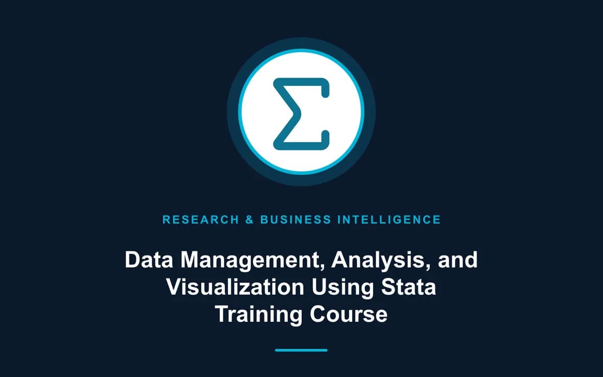 Data Management, Analysis, and Visualization Using Stata Training Course — Research, Data Management and Business Intelligence training course