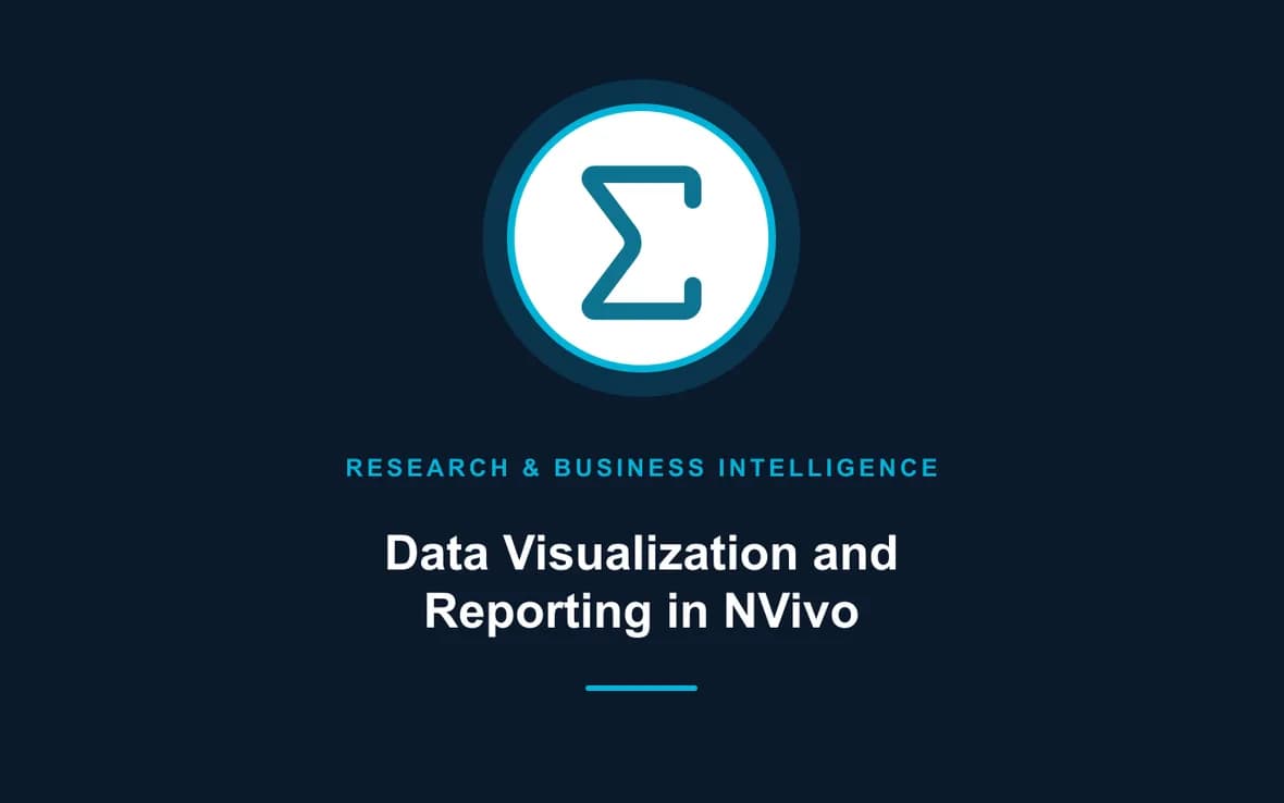 Data Visualization and Reporting in NVivo — Research, Data Management and Business Intelligence training course