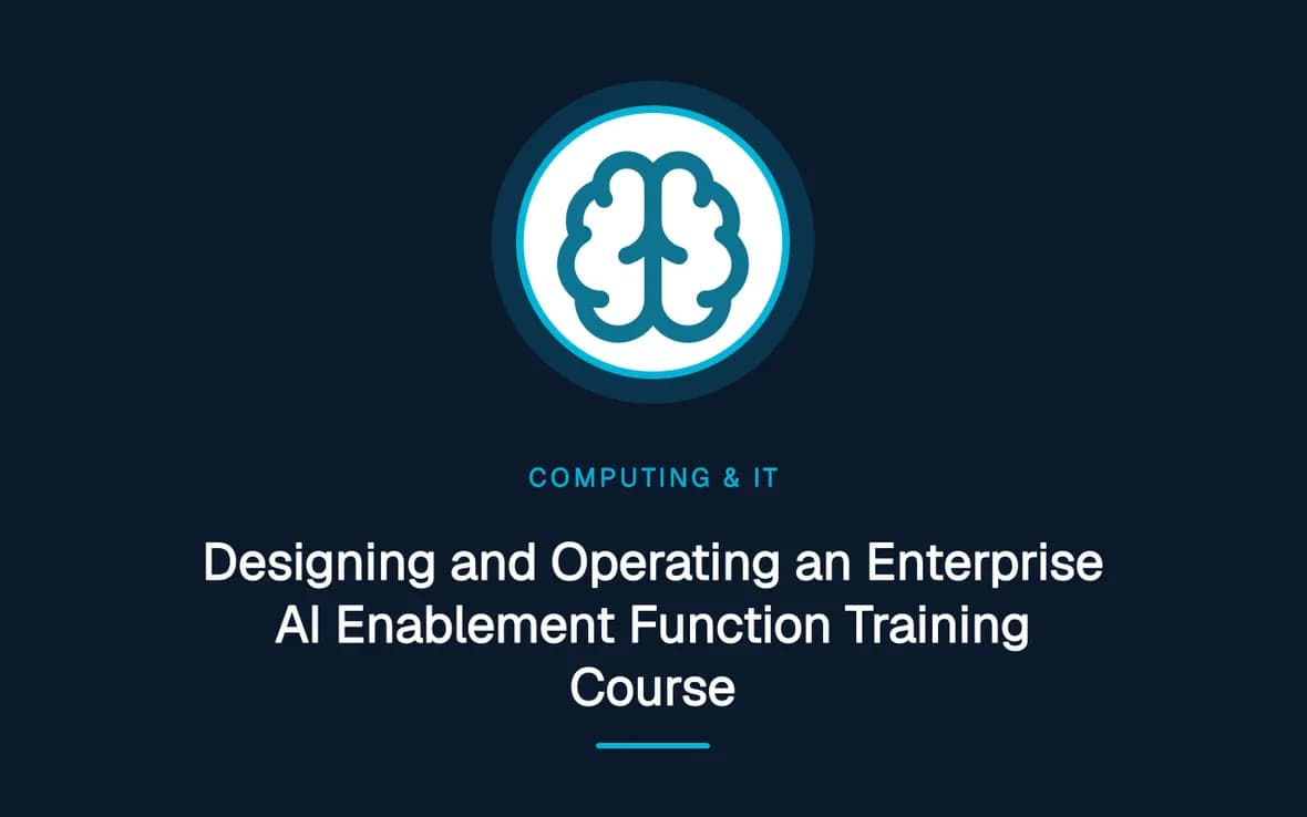Designing and Operating an Enterprise AI Enablement Function Training Course — Computing and Information Technology training course