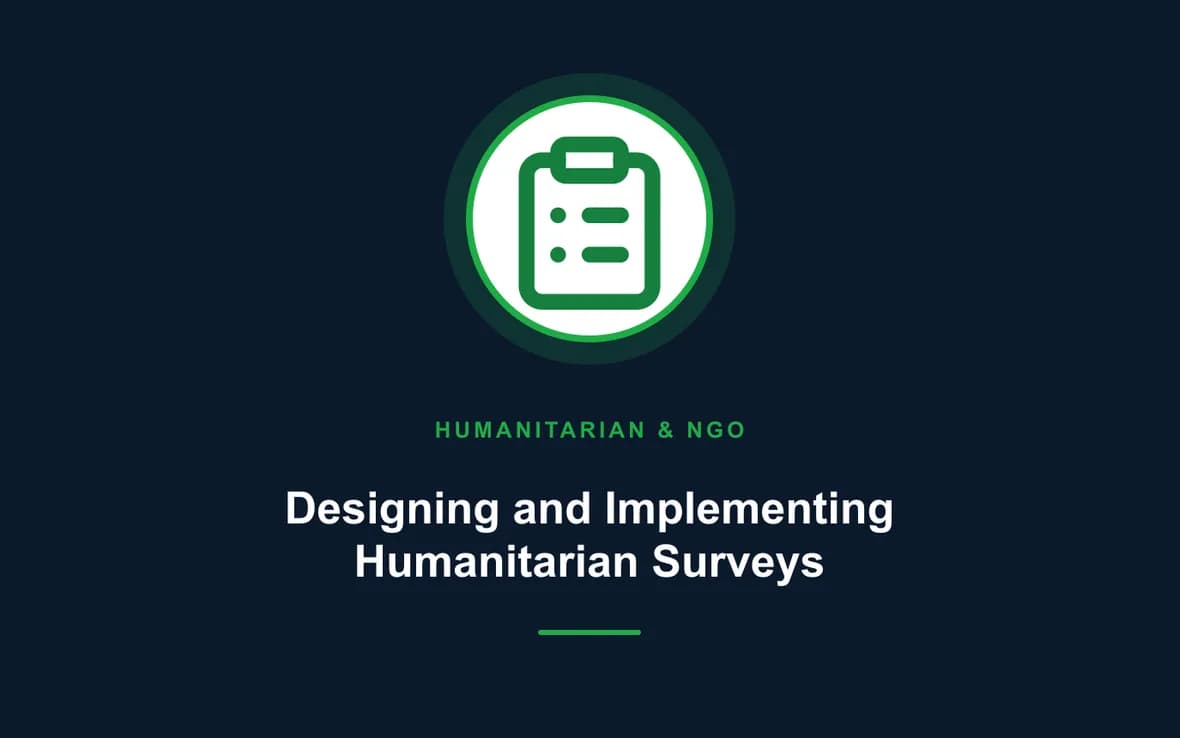 Designing and Implementing Humanitarian Surveys — Humanitarian and NGOs Management training course