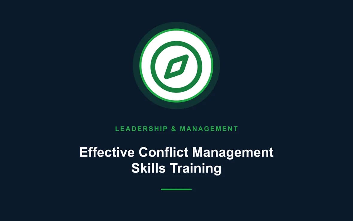 Effective Conflict Management Skills Training — Leadership and Management Skills training course