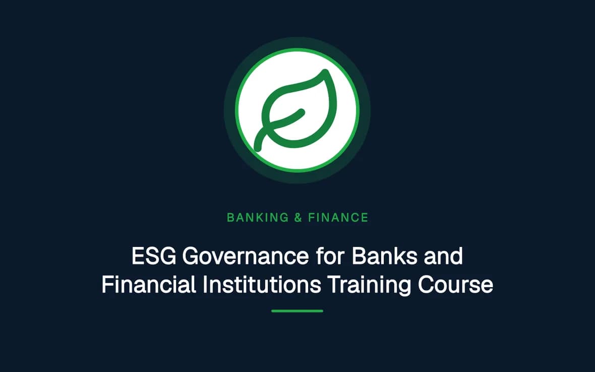 ESG Governance for Banks and Financial Institutions Training Course — Banking, Accounting and Financial Management training course