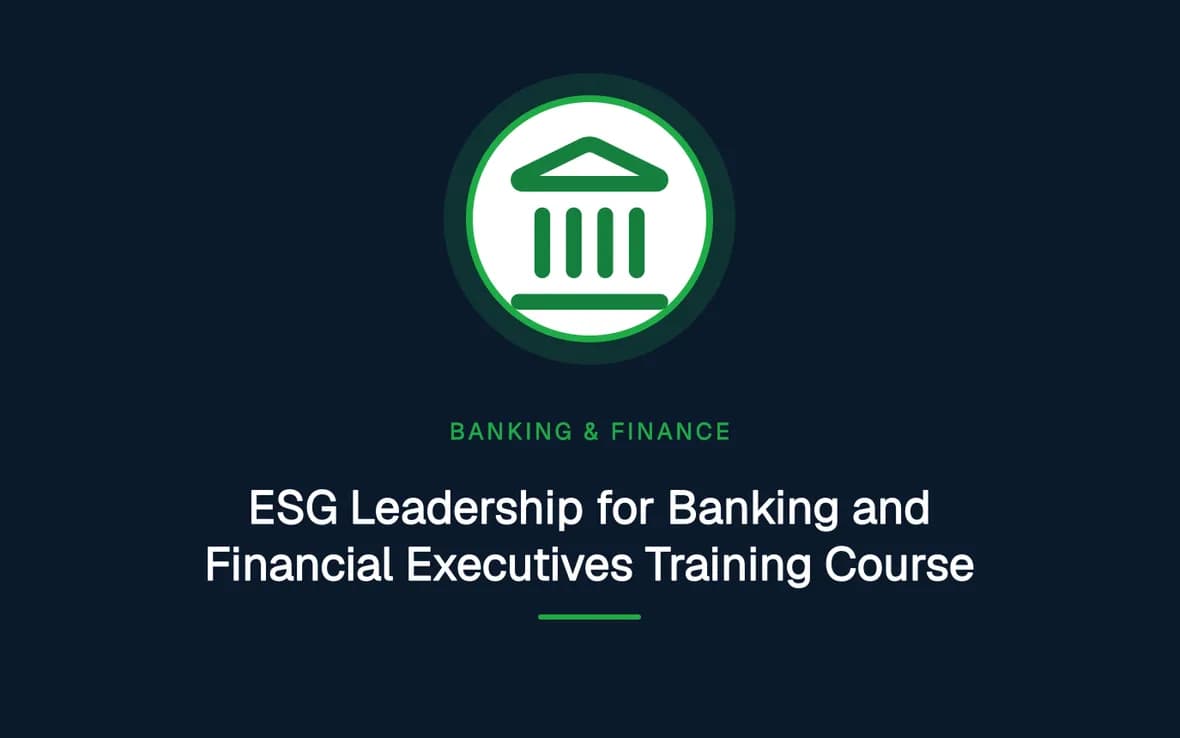 ESG Leadership for Banking and Financial Executives Training Course — Banking, Accounting and Financial Management training course