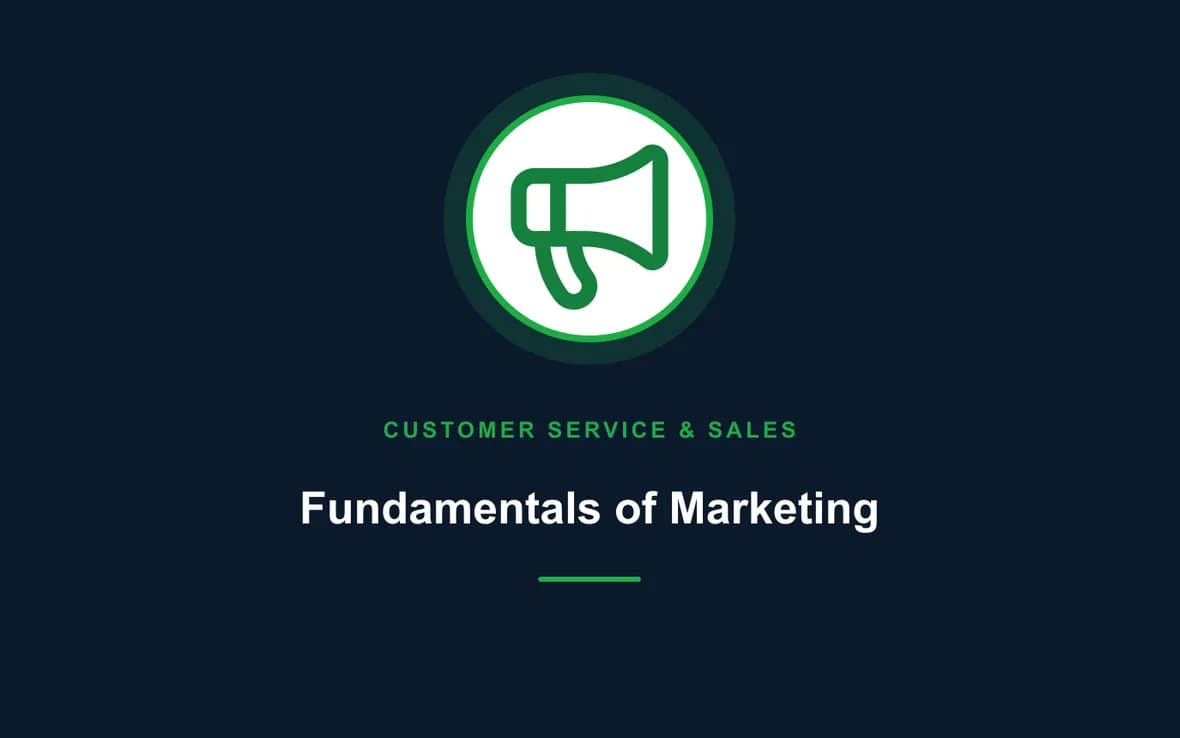 Fundamentals of Marketing — Customer Service, Sales and Marketing training course