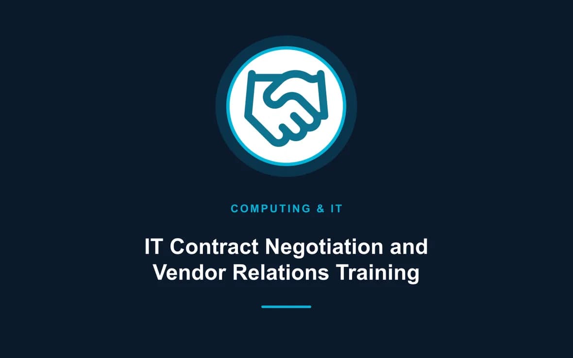 IT Contract Negotiation and Vendor Relations Training — Computing and Information Technology training course