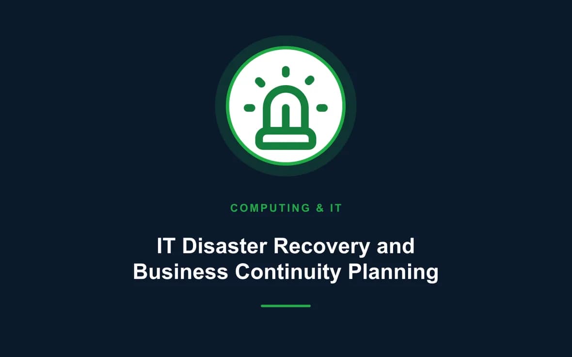 IT Disaster Recovery and Business Continuity Planning — Computing and Information Technology training course