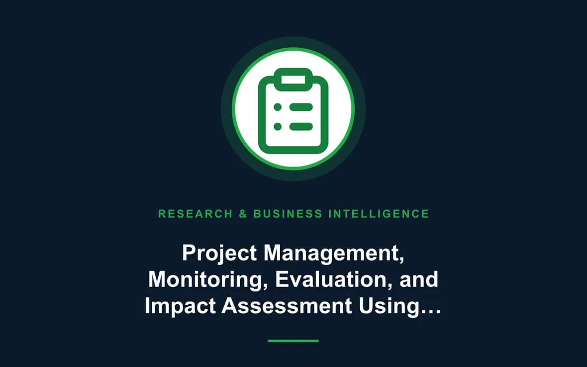 Project Management, Monitoring, Evaluation, and Impact Assessment Using MS Project and KoboToolbox Training Course — Research, Data Management and Business Intelligence training course