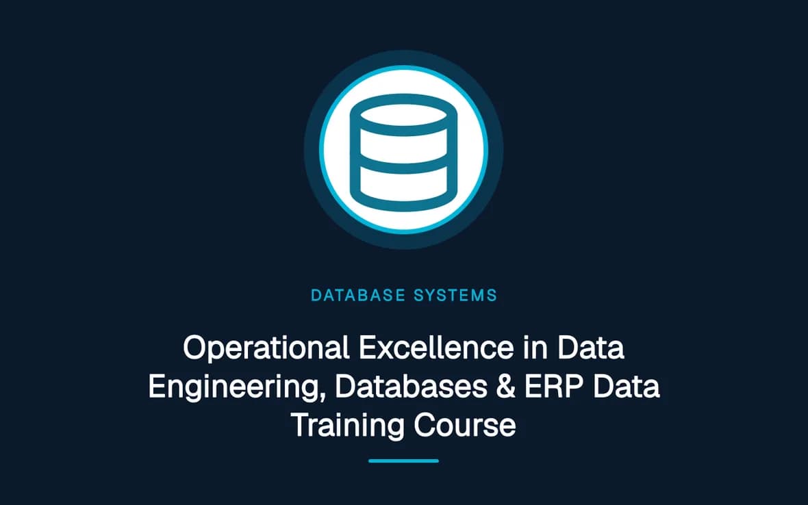 Operational Excellence in Data Engineering, Databases & ERP Data Training Course — Database Management Systems training course