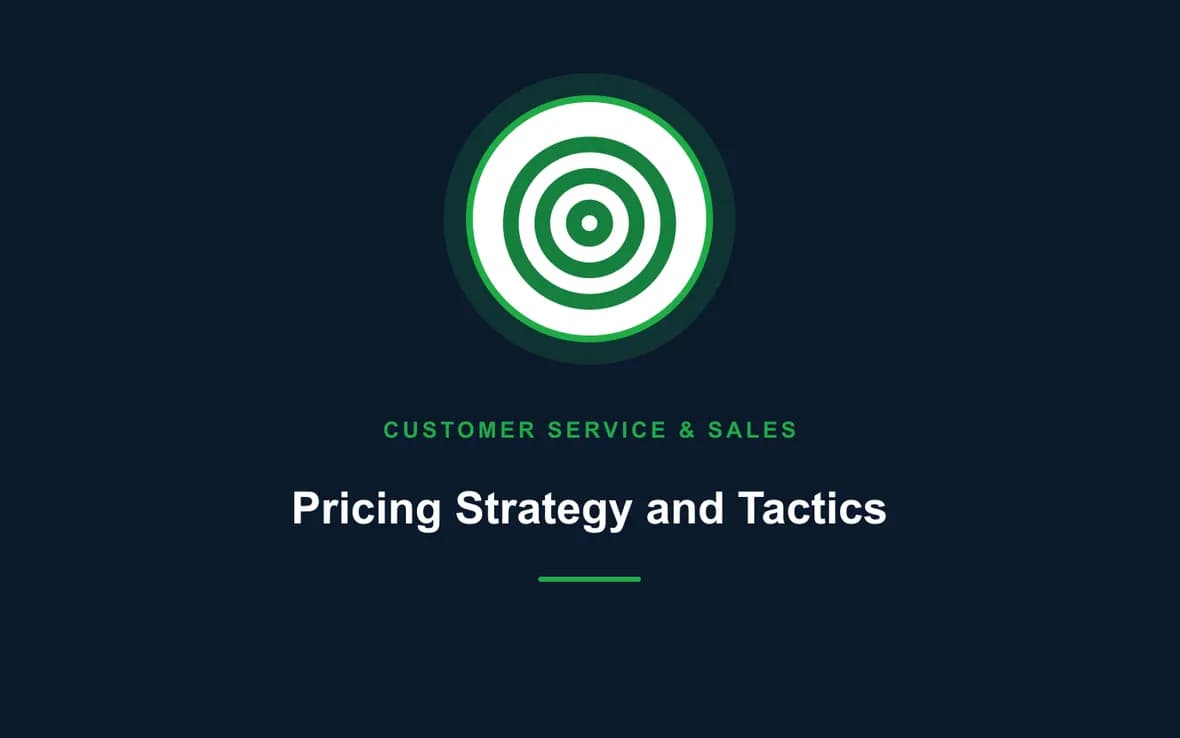 Pricing Strategy and Tactics — Customer Service, Sales and Marketing training course