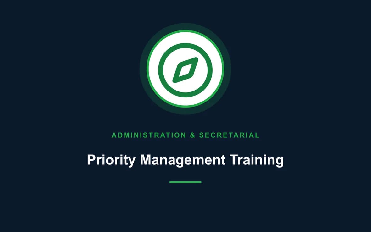 Priority Management Training — Administration and Secretarial Management training course