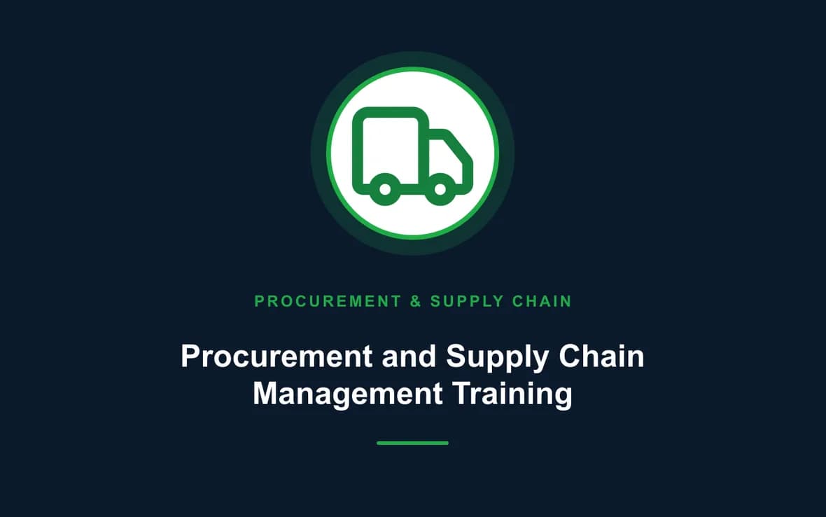 Procurement and Supply Chain Management Training — Procurement, Logistics and Supply Chain Management training course