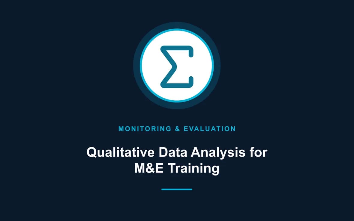 Qualitative Data Analysis for M&E Training — Monitoring, Evaluation, Accountability and Learning training course