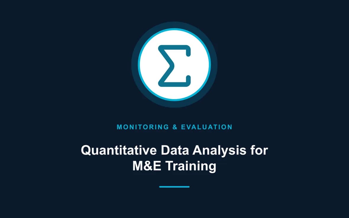 Quantitative Data Analysis for M&E Training — Monitoring, Evaluation, Accountability and Learning training course