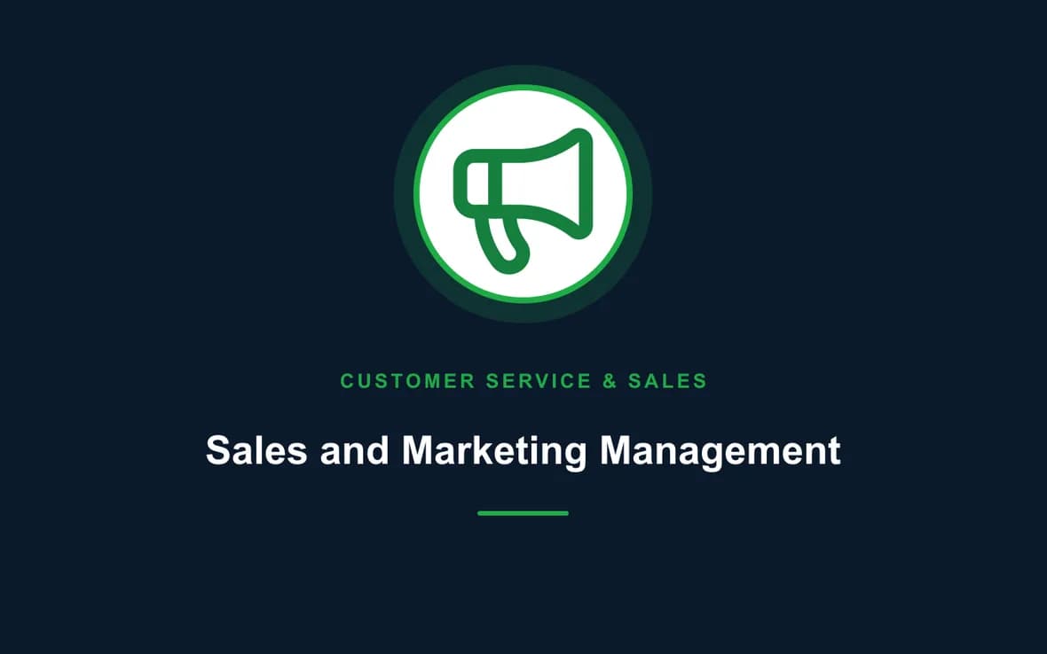 Sales and Marketing Management — Customer Service, Sales and Marketing training course