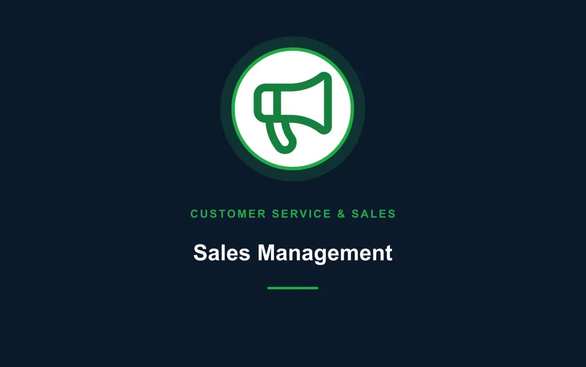 Sales Management — Customer Service, Sales and Marketing training course