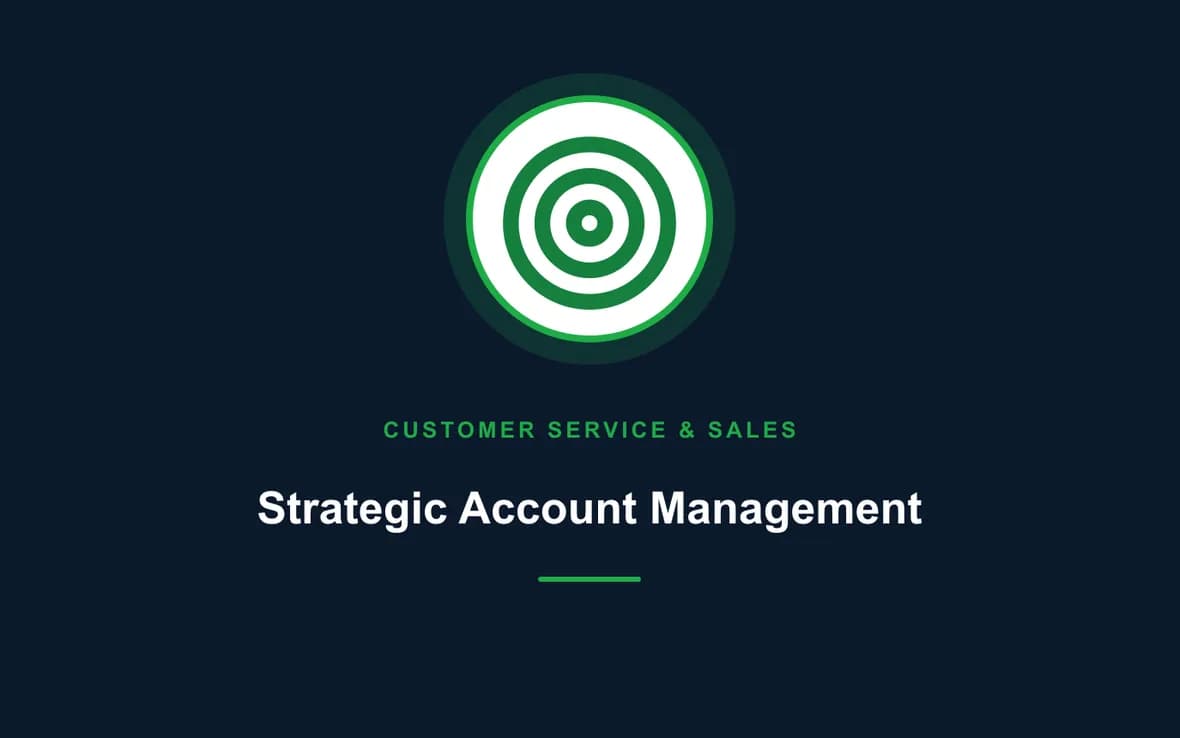 Strategic Account Management — Customer Service, Sales and Marketing training course