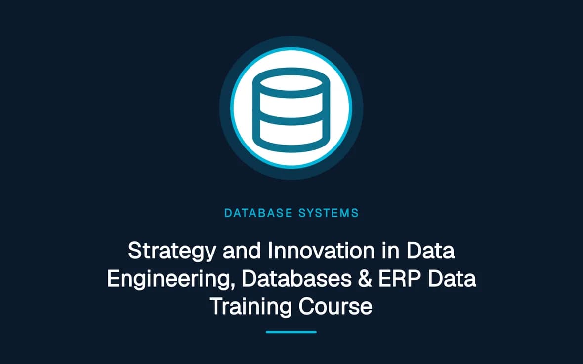 Strategy and Innovation in Data Engineering, Databases & ERP Data Training Course — Database Management Systems training course
