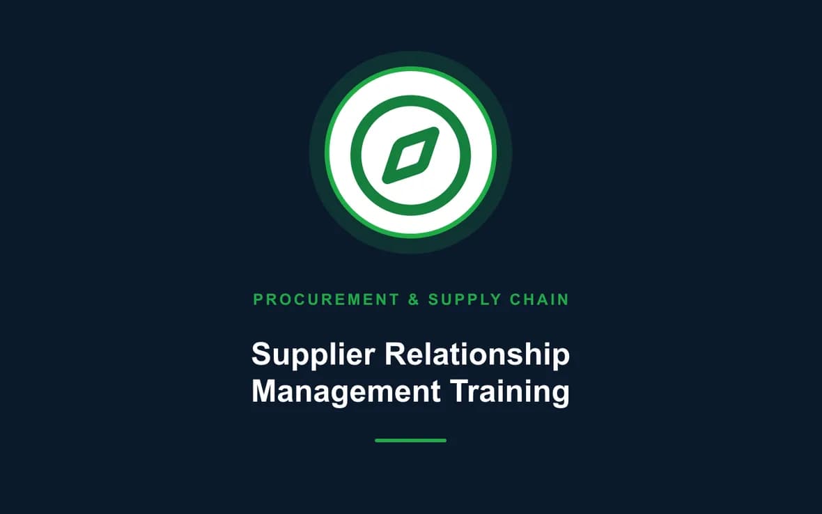 Supplier Relationship Management Training — Procurement, Logistics and Supply Chain Management training course
