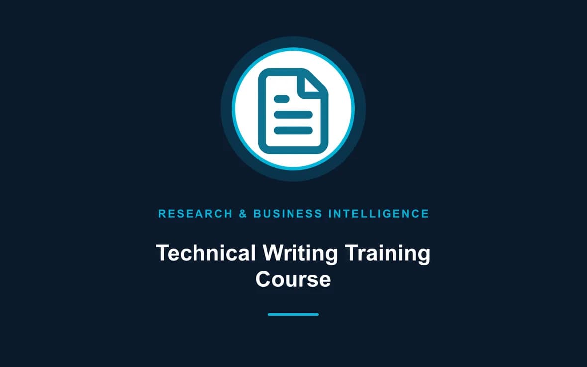 Technical Writing Training Course — Research, Data Management and Business Intelligence training course