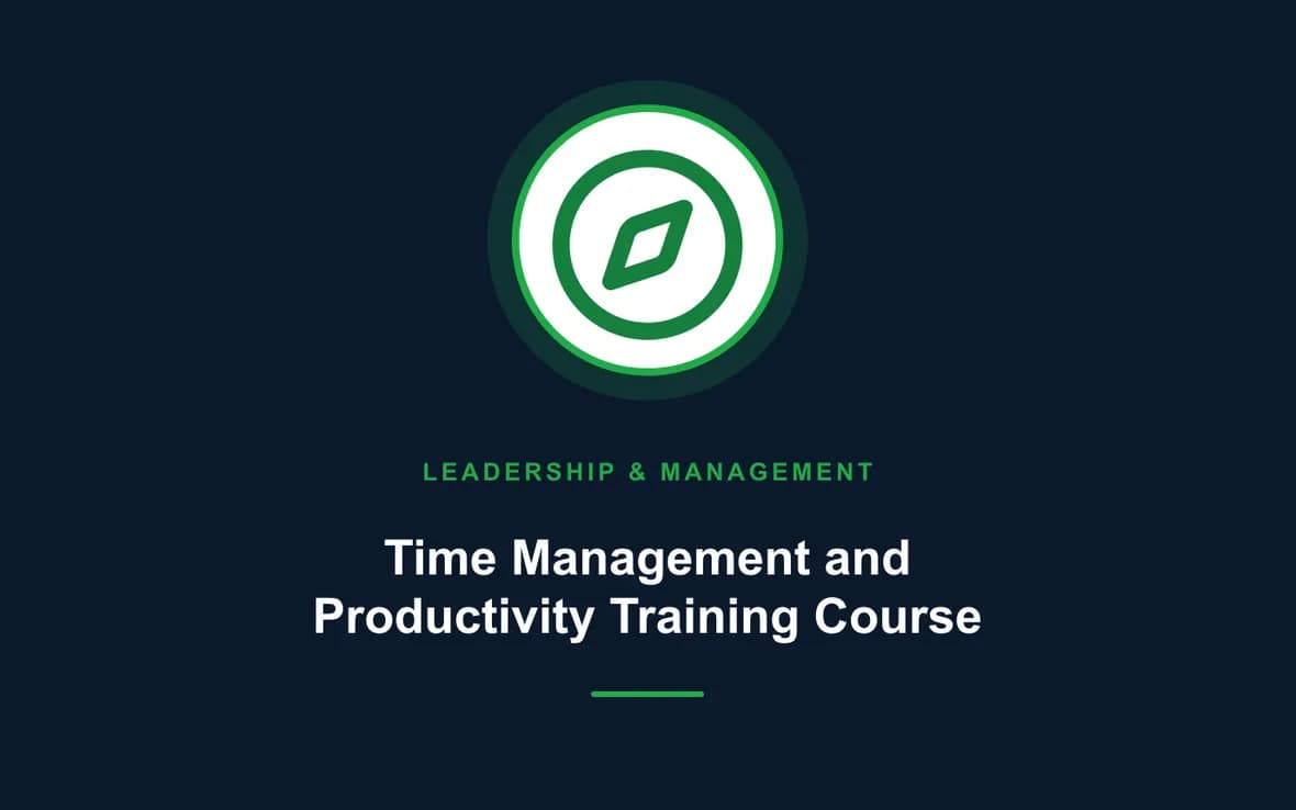 Time Management and Productivity Training Course — Leadership and Management Skills training course