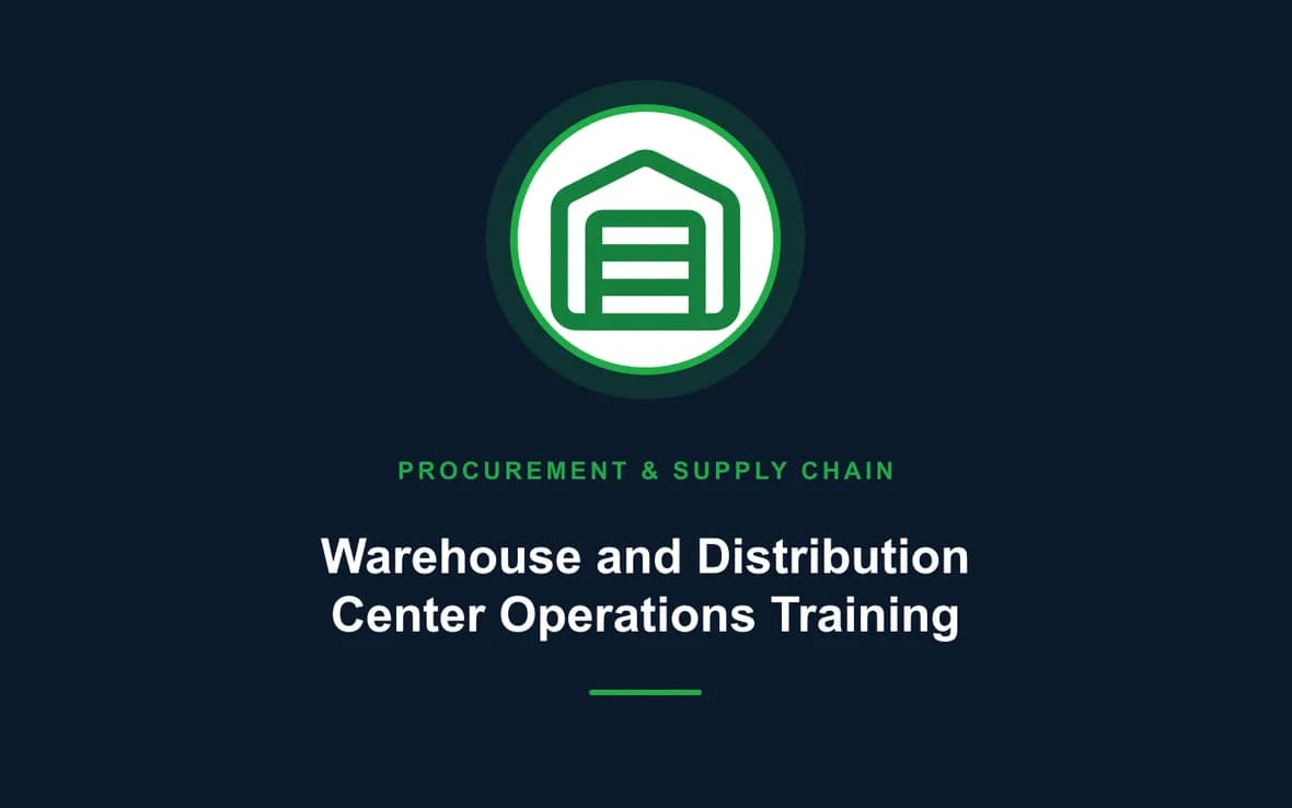 Warehouse and Distribution Center Operations Training — Procurement, Logistics and Supply Chain Management training course