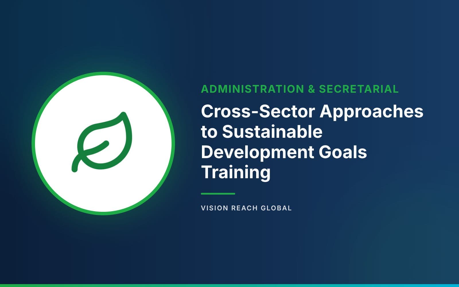 Cross-Sector Approaches to Sustainable Development Goals Training Cross-Sector Approaches to Sustainable Development Goals Training — course banner