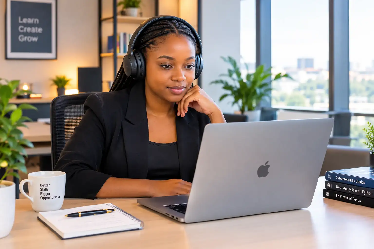 A professional attending a live virtual training session