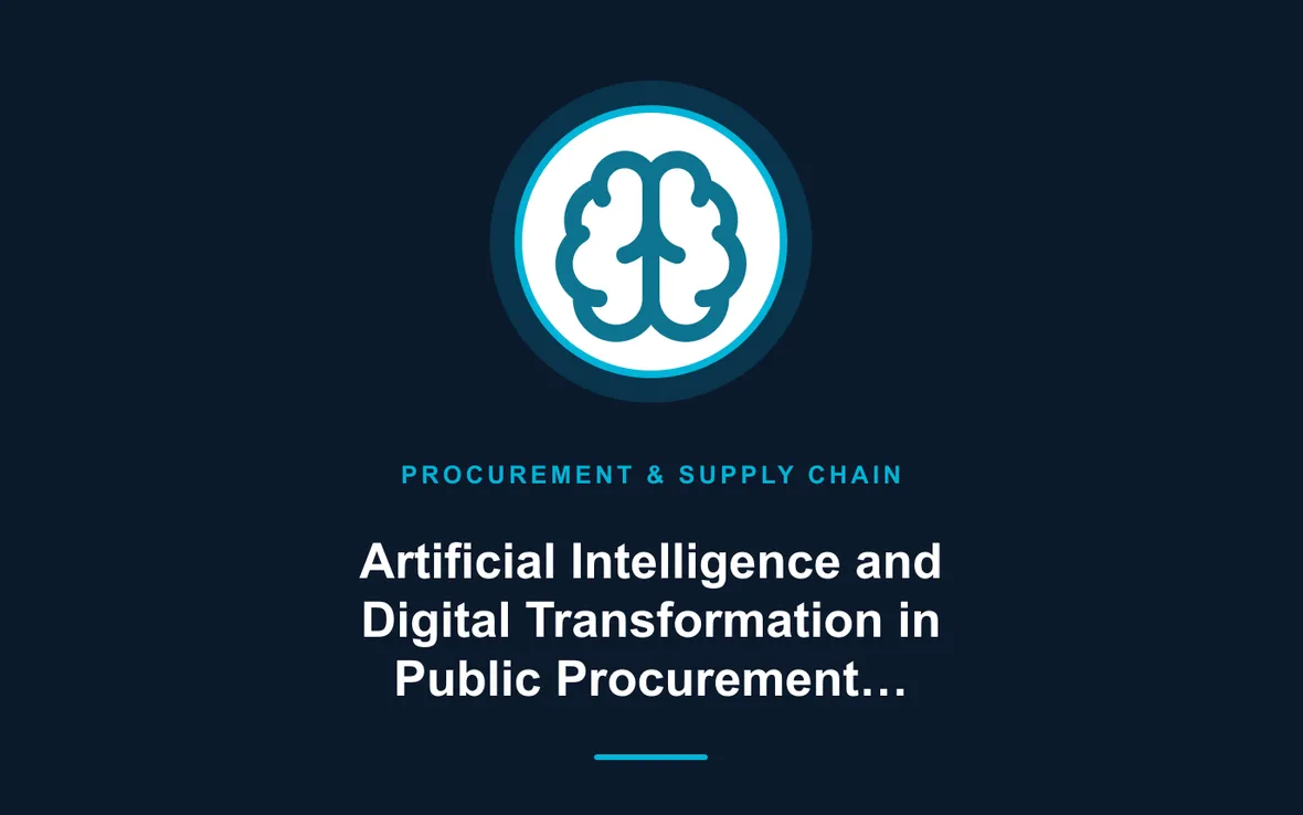 Artificial Intelligence and Digital Transformation in Public Procurement Training Course — Procurement, Logistics and Supply Chain Management training course