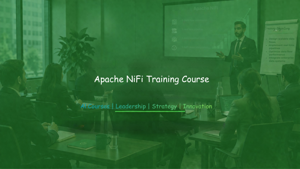 Trainer explaining data flow automation using Apache NiFi in a workshop.
