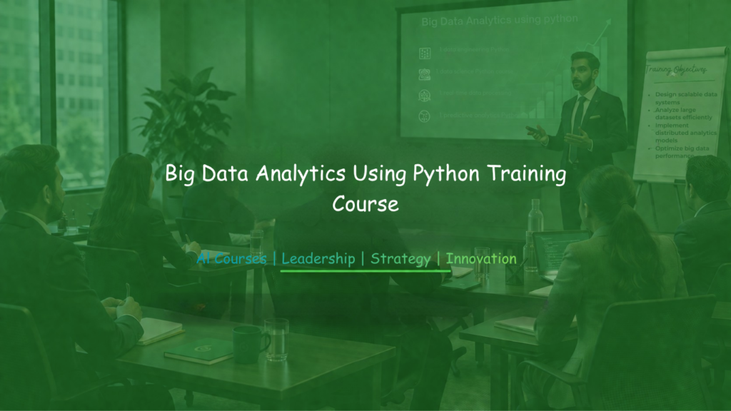 Trainer demonstrating Python-based data analytics techniques to professionals.