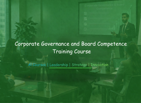 Boardroom training session focusing on governance and leadership competence.