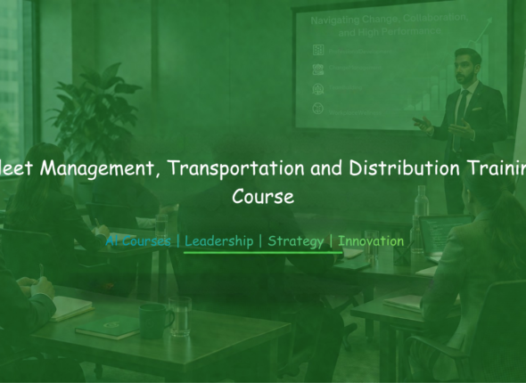Trainer presenting logistics and fleet management strategies to professionals in a classroom session.