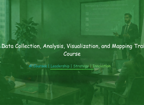 Trainer explaining GIS mapping and spatial data analysis to participants.