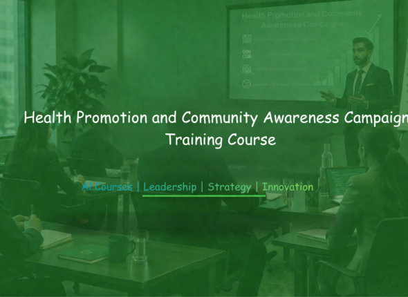 Professionals attending a health promotion and community awareness training session.