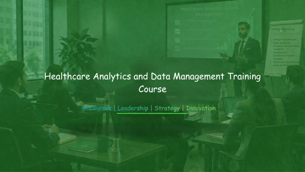 Data analyst presenting healthcare analytics insights during a professional training session.