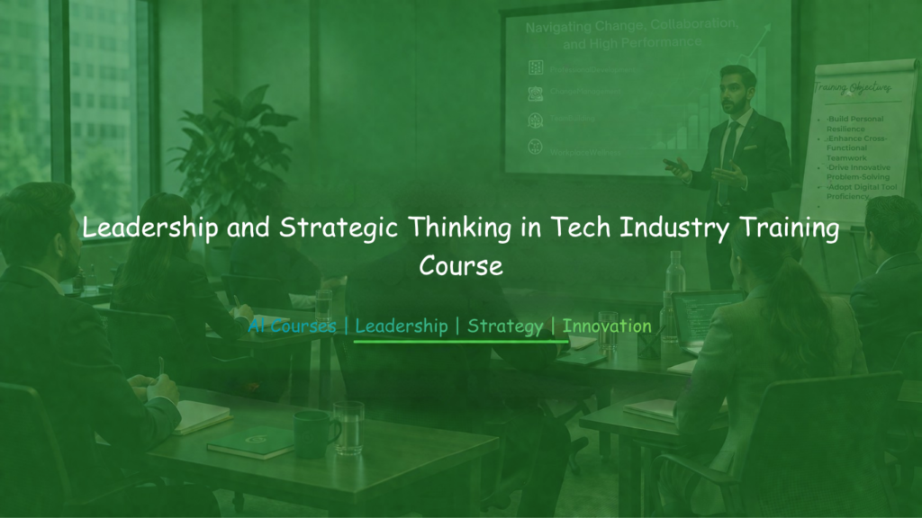 Facilitator discussing leadership and strategy with tech professionals in a workshop.