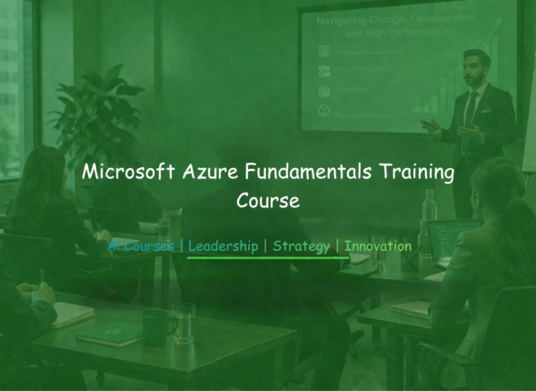 Trainer presenting cloud computing concepts to professionals in a structured learning session with digital display.