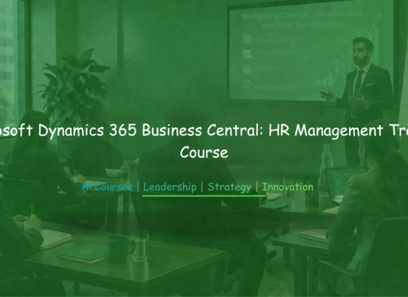 Business trainer explaining HR systems and processes to professionals using laptops in a training session.