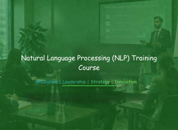 Instructor teaching natural language processing concepts to data professionals in a training environment.