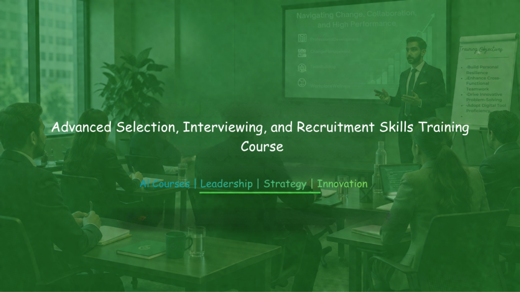 Corporate recruitment training session where HR professionals learn advanced interviewing, candidate assessment, and hiring techniques.