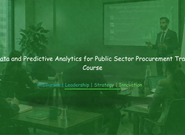 Facilitator teaching big data and predictive analytics concepts to procurement professionals in a training session.