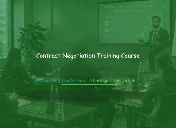 Corporate professionals attending a Contract Negotiation Training workshop focused on negotiation strategies, communication, and contract management.