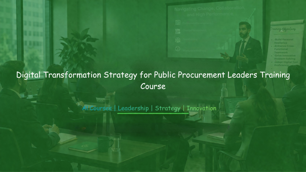 Executive trainer presenting digital transformation strategies to procurement leaders in a workshop setting.