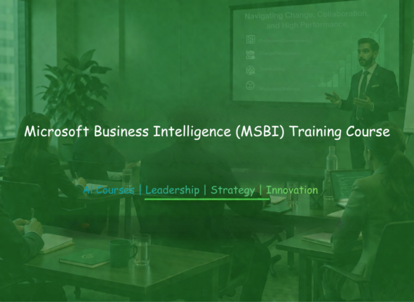 Business intelligence training session featuring data analytics, reporting, and Microsoft BI technologies.