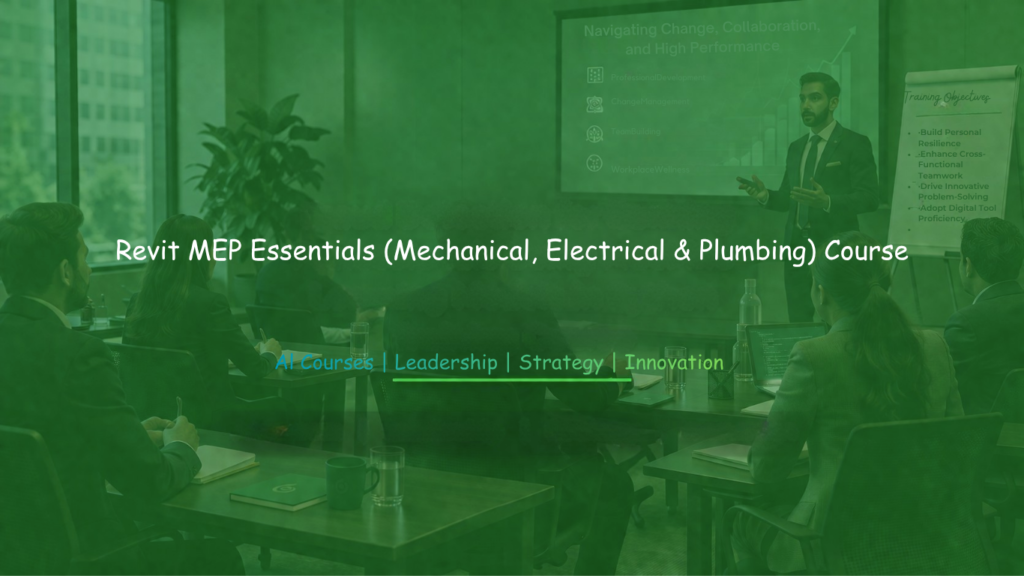 Professionals attending a Revit MEP Essentials training session focused on mechanical, electrical, and plumbing system design.